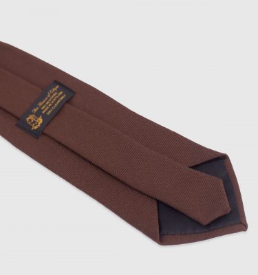brown twill tie rear picture